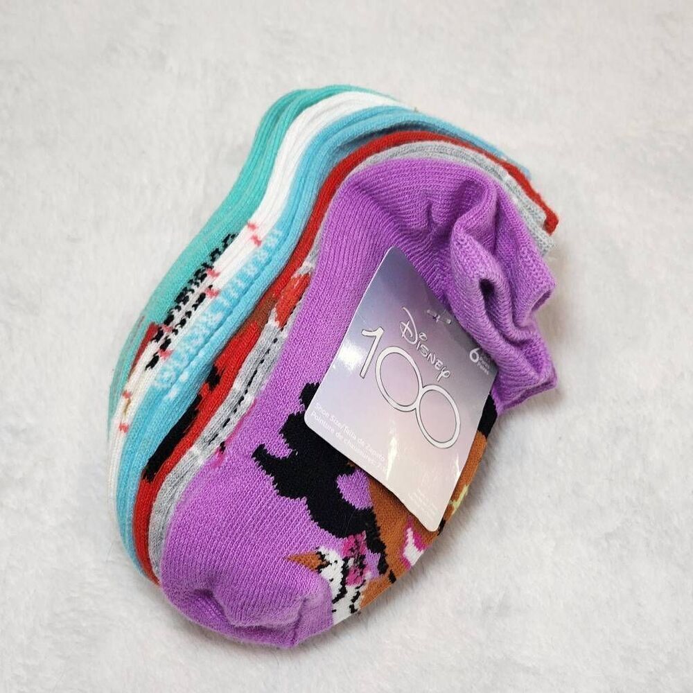 Disney Girl's Princess 6 Pack no-show socks